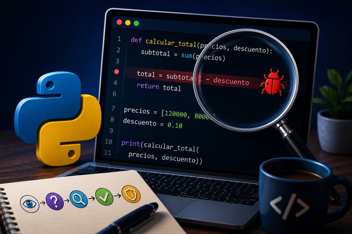 Depuración: aprende a encontrar el error antes de culpar a Python